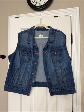 Old Navy Indigo Blue distressed Denim Vest